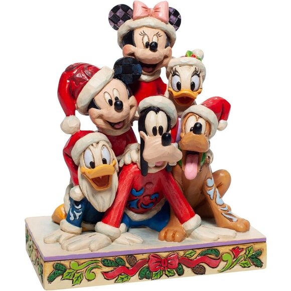 Enesco Jim Shore Disney Traditions Christmas Mickey Mouse and Friends Figurine - Picture 1 of 10